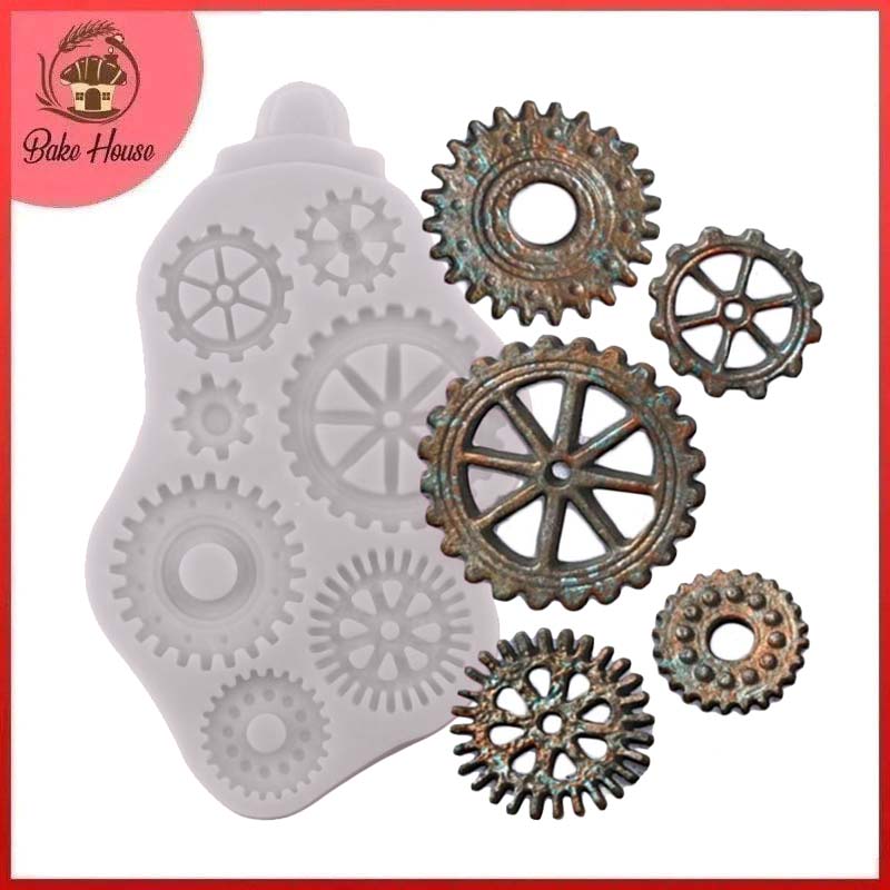 Silicone Gear Fondant Mold 7 Cavity Shape Mold