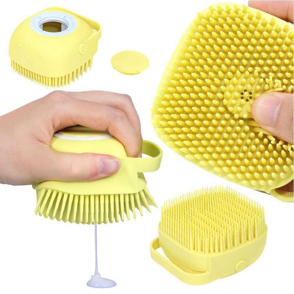 Silicone Massage Bath Brush Liquid Soap Dispenser