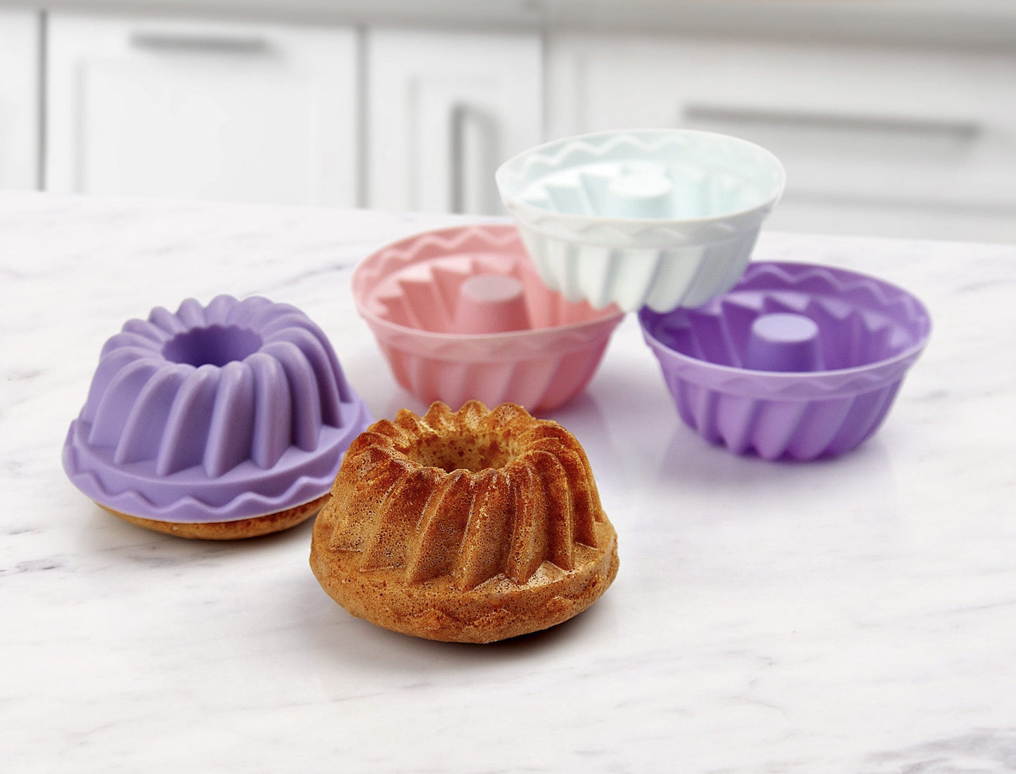 Silicone Mini Bundt Baking Mold 6Pcs Set