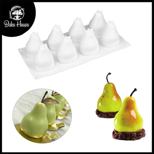 Silikolove Pear Shape 8 Cavity Silicone Dessert And Baking Mold