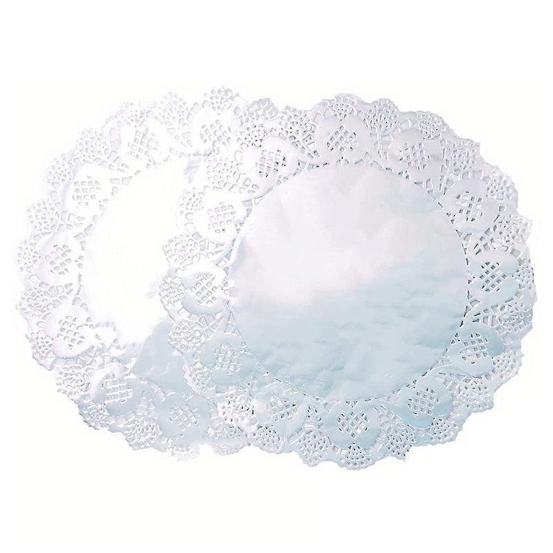 Silver Round Shape Doilies Paper 24Pcs Pack 29CM