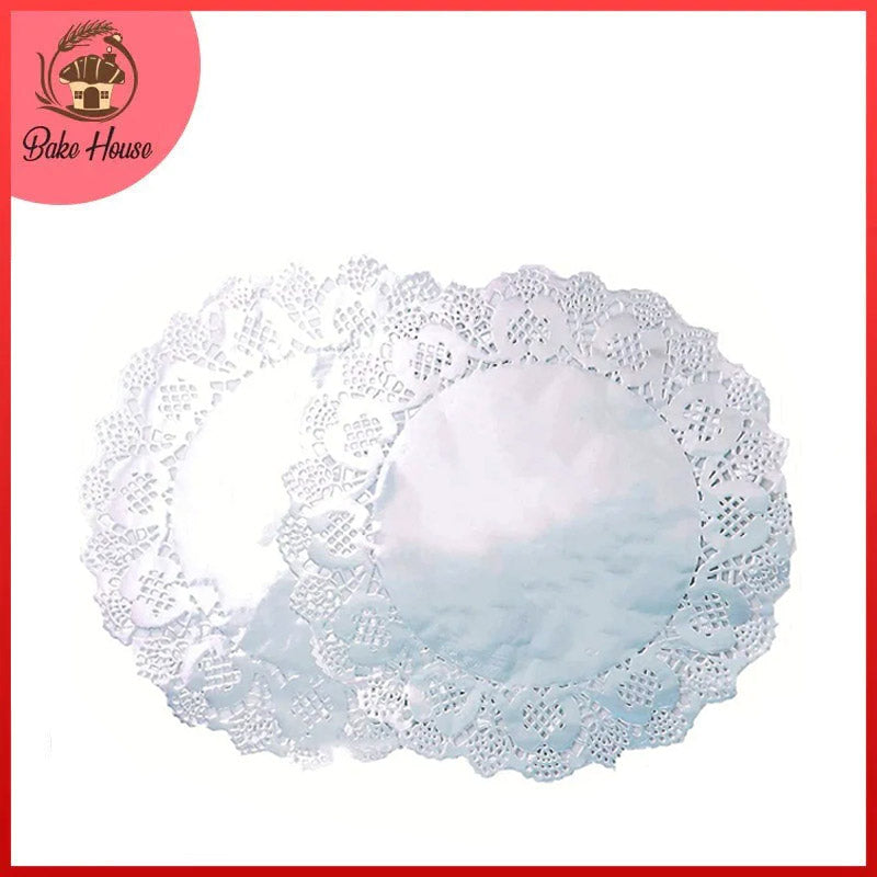 Silver Round Shape Doilies Paper 24Pcs Pack 29CM