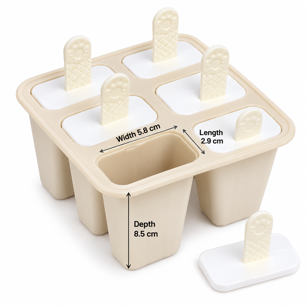Popsicle Mold with Reusable Sticks 6 Cavity