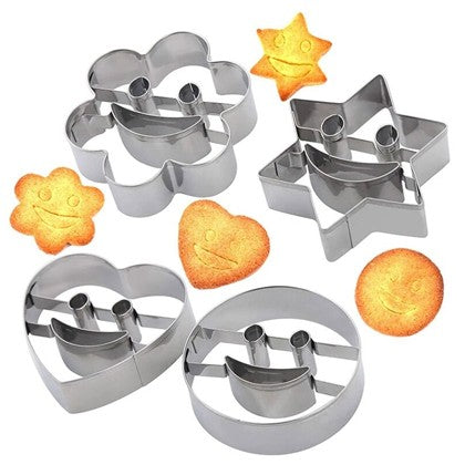 Smiley Faces Cookies Cutter Stainless Steel Set