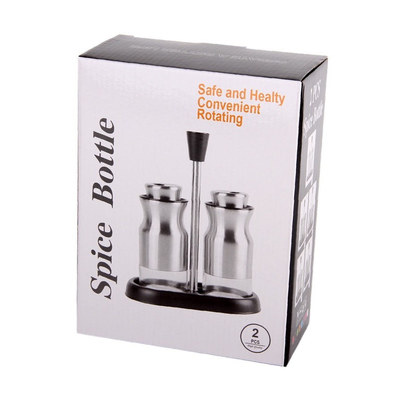 Spice Bottle 2Pcs Set Metal Convenient Rotating