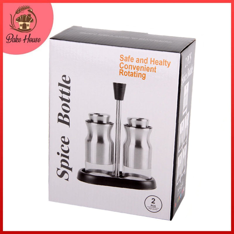 Spice Bottle 2Pcs Set Metal Convenient Rotating