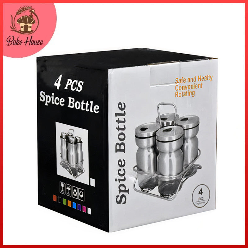Spice Bottle 4Pcs Set Metal Convenient Rotating