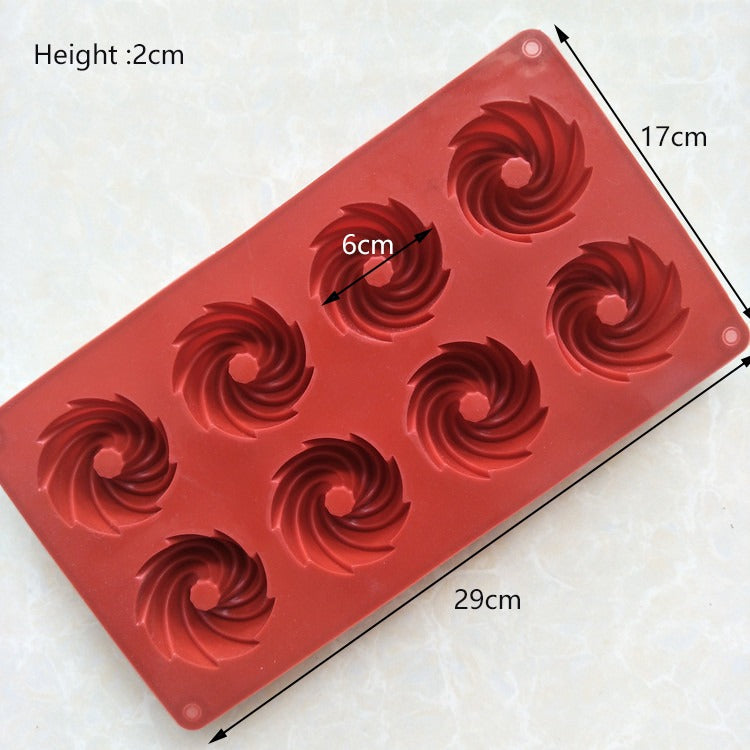 Spiral Shape Bundt Silicone Mold 8 Cavity