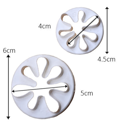 Splat Flower Fondant Cutter 2 Pcs Set Plastic