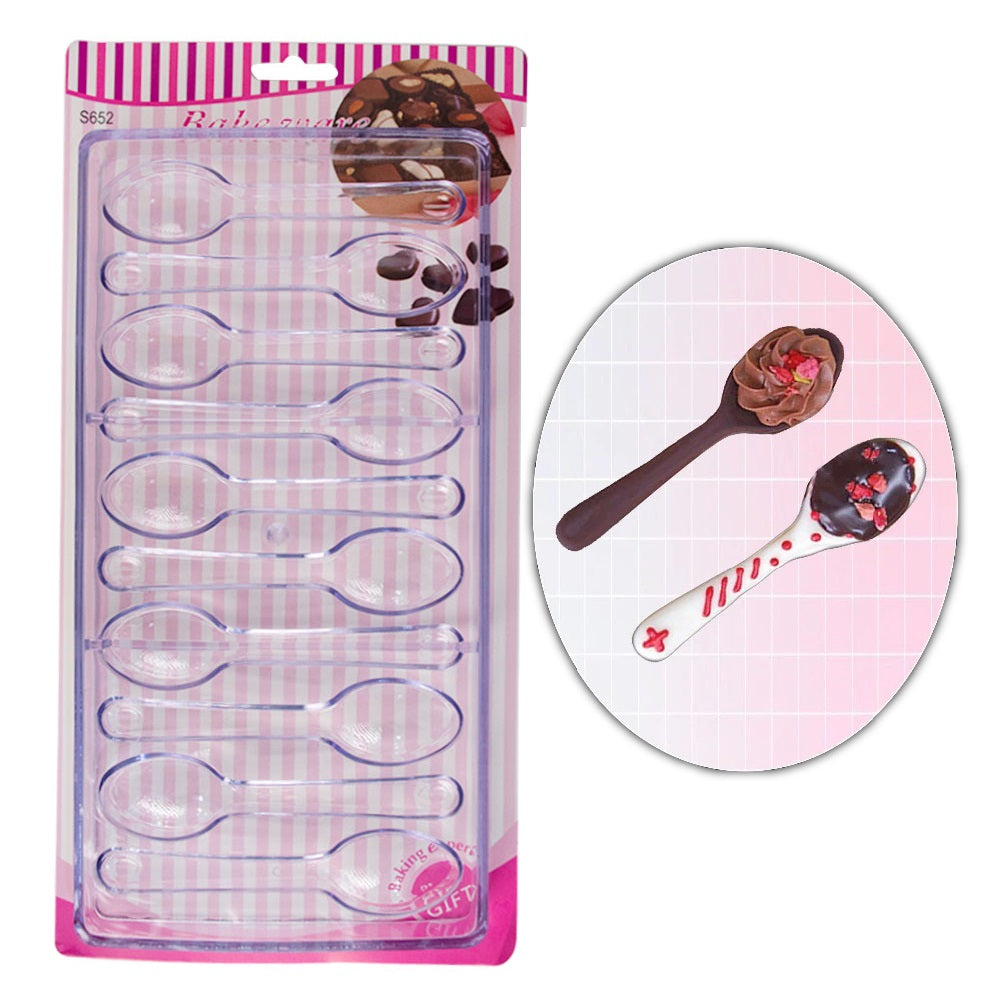 Spoon Shape Acrylic Chocolate & Candy Mold 10 Cavity