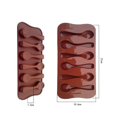 Spoon Silicone Chocolate Mold 6 Cavity Large Size
