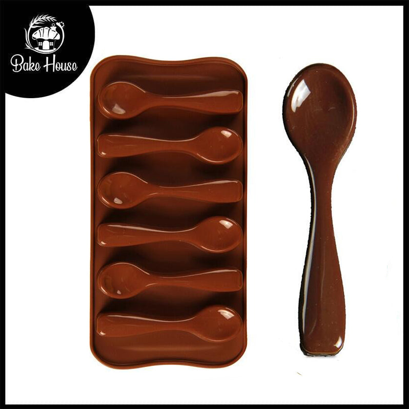 Spoon Silicone Chocolate Mold 6 Cavity Large Size