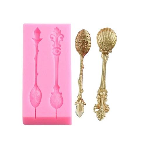 Spoon Silicone Fondant Mold 2 Cavity