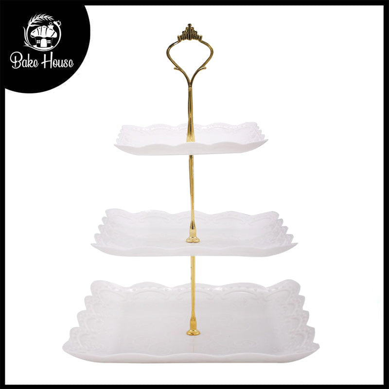 Square 3 Tier Cupcake Stand Plastic