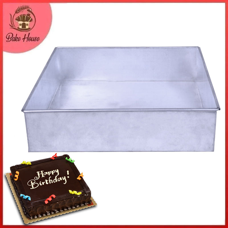 Square Cake Baking Mold Silver 10 X 10 Inch
