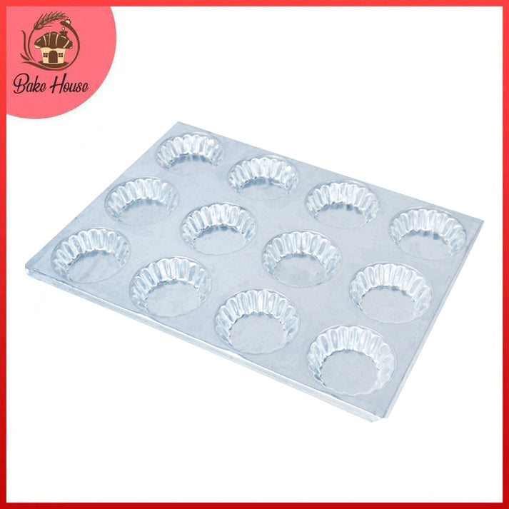 Tart Mold Tray Silver 12 Cavity Design 01
