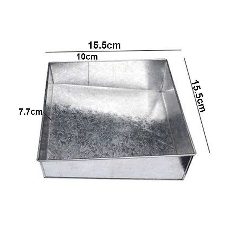 Square Cake Pans Topsy Turvy 4-Tier Silver Tin