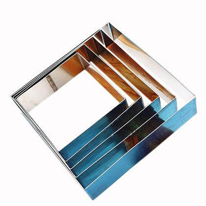 Square Cake Ring 5 Pcs Set Stainless Steel