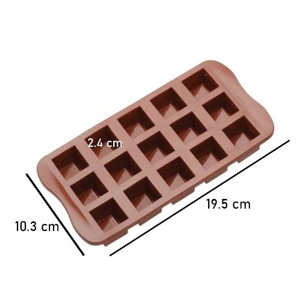 Square Candy Silicone Chocolate Mold 15 Cavity