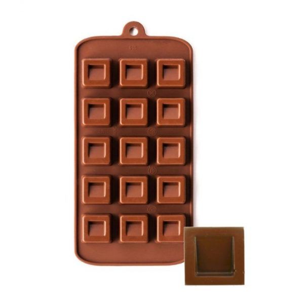 Square Candy Silicone Chocolate Mold 15 Cavity