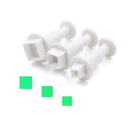 Square Shape Fondant Plunger Cutter 3Pcs Set
