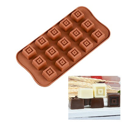 Square Shape Silicone Chocolate Mold 15 Cavity