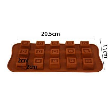 Square Shape Silicone Chocolate Mold 15 Cavity