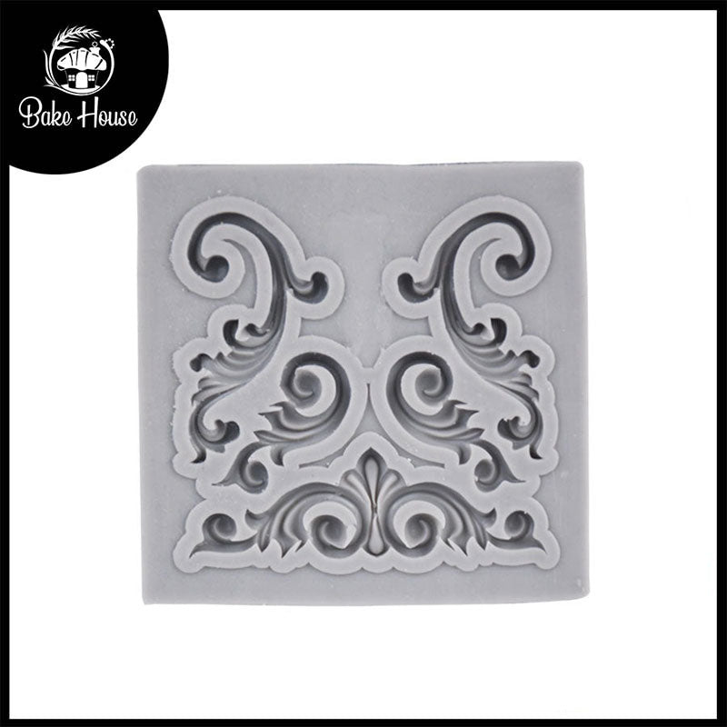 Square Vintage Baroque Silicone Fondant Mold