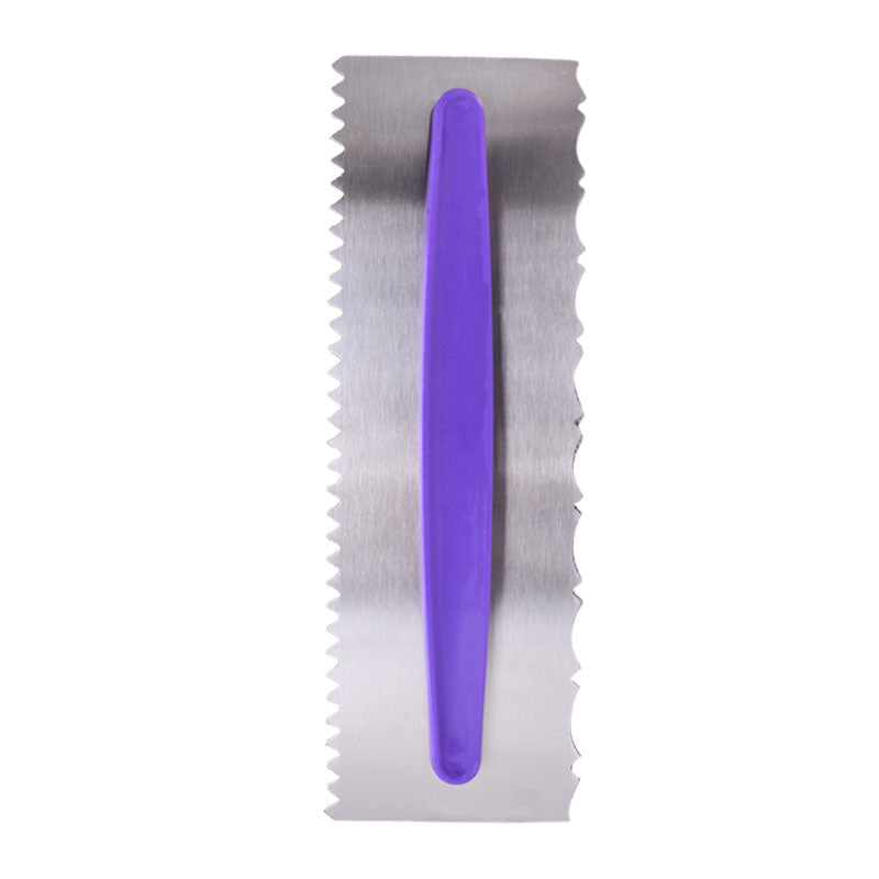 Double Sided Cake Edge Comb Stainless Steel With Handle