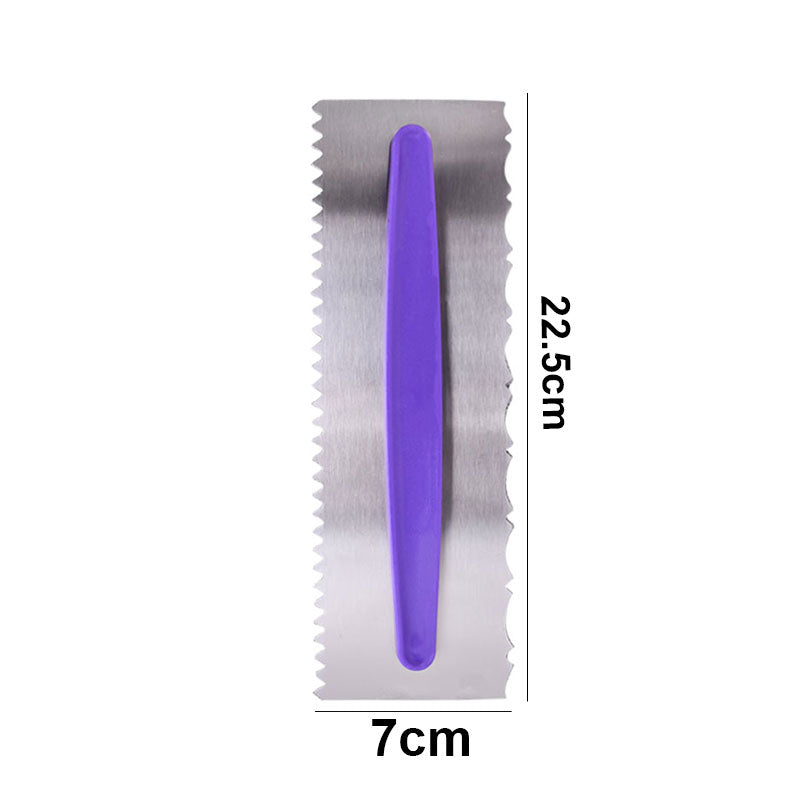 Double Sided Cake Edge Comb Stainless Steel With Handle
