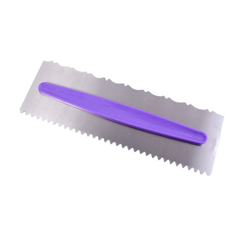Double Sided Cake Edge Comb Stainless Steel With Handle