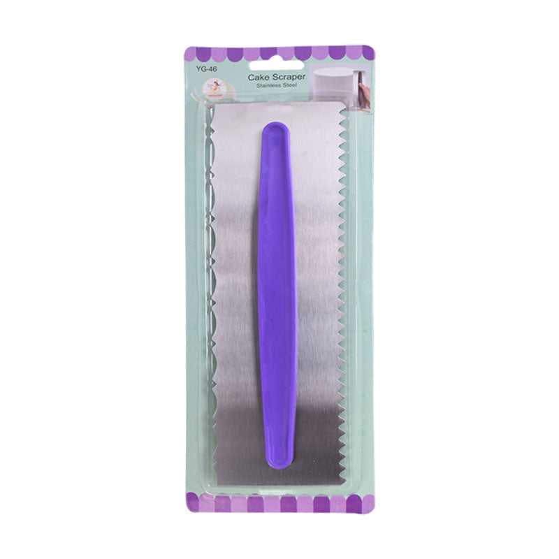 Double Sided Cake Edge Comb Stainless Steel With Handle