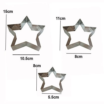 Star Cake Ring 3 Pcs Set Stainless Steel