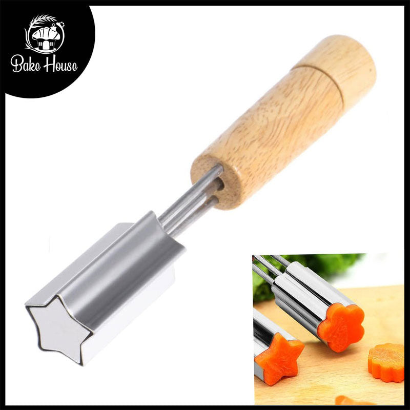 Star Shape Cookies, Fondant, Fruits And Vegetable Cutter With Wood Handle