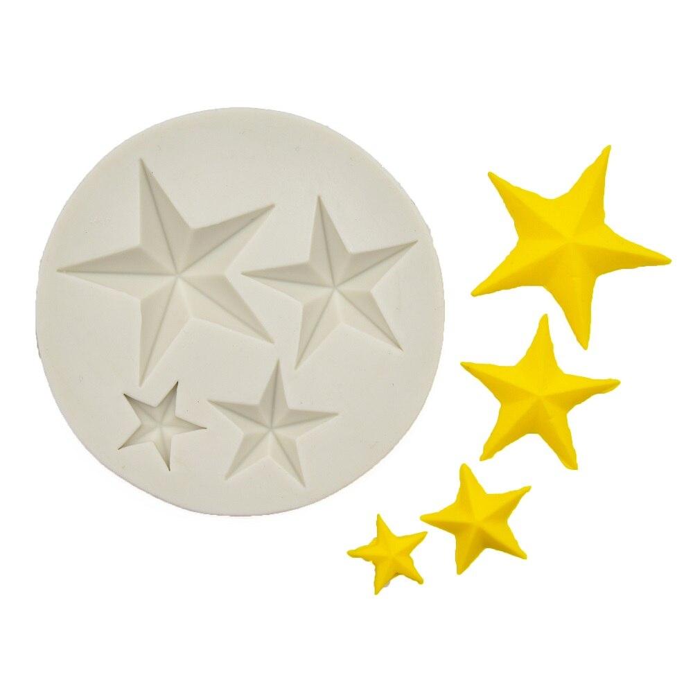 Star Silicone Fondant & Chocolate Mold 4 Cavity