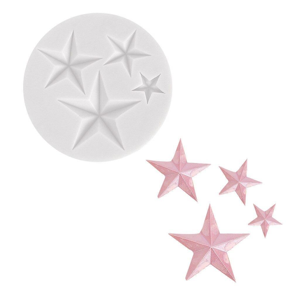 Star Silicone Fondant & Chocolate Mold 4 Cavity