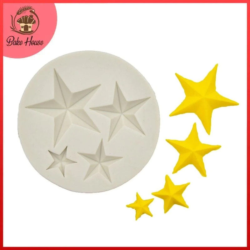 Star Silicone Fondant & Chocolate Mold 4 Cavity