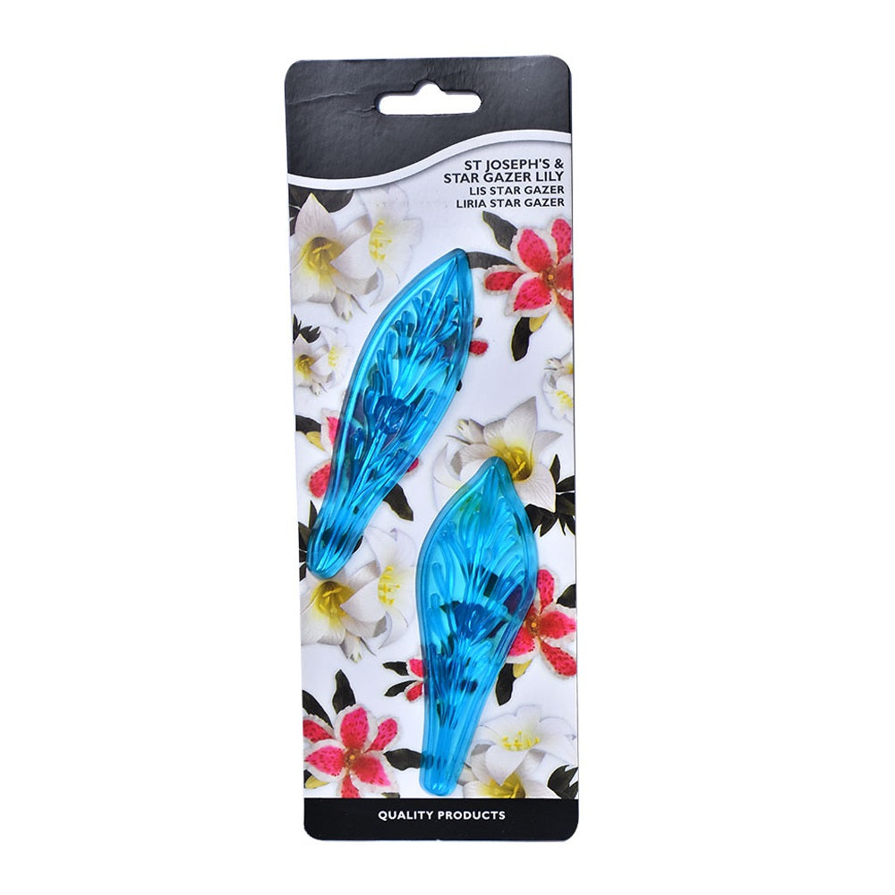 Stargazer Lily Flower Fondant Cutter 2Pcs Set Plastic