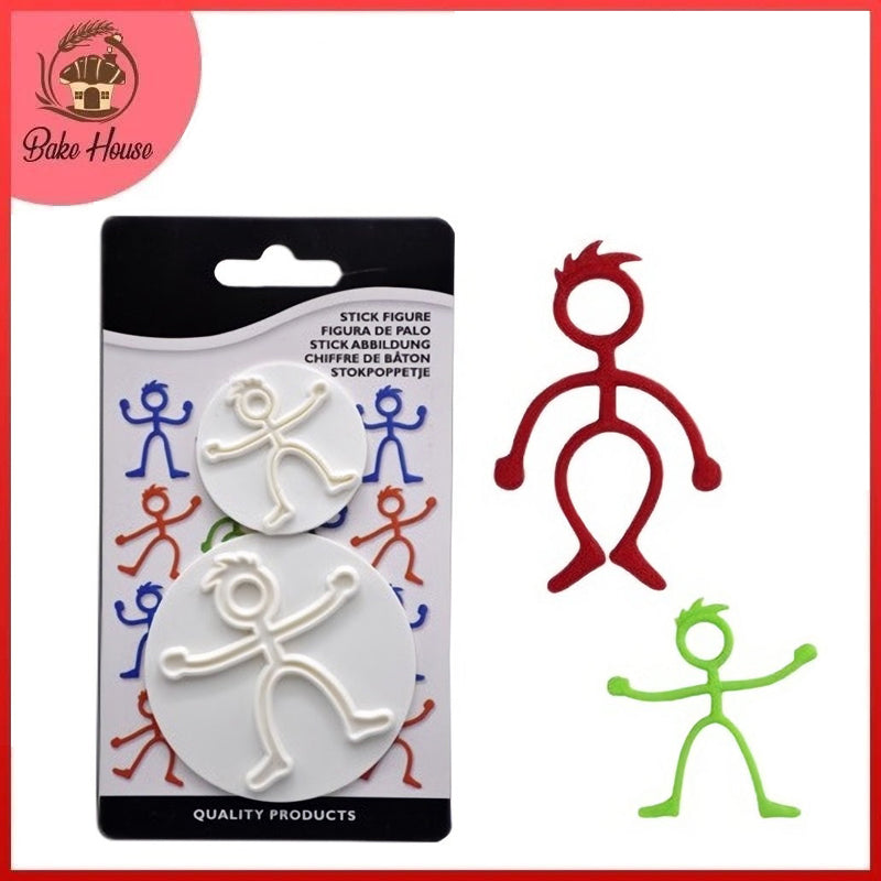Stick Figure Fondant Cutter 2Pcs Set Plastic