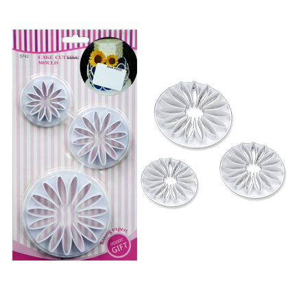 Sunflower Fondant Cutters 3Pcs Set Plastic