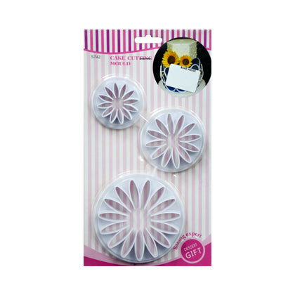 Sunflower Fondant Cutters 3Pcs Set Plastic