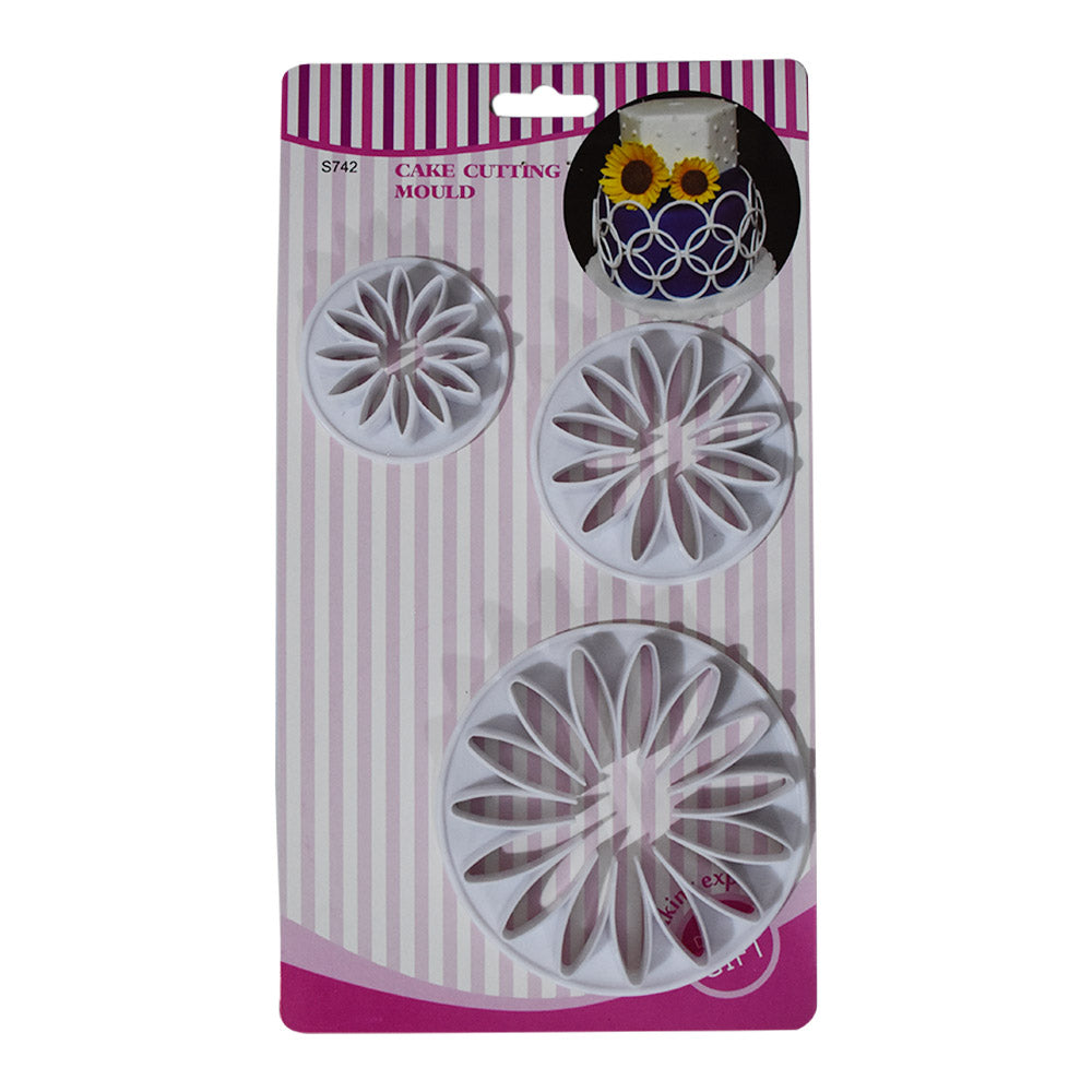 Sunflower Fondant Cutters 3Pcs Set Plastic
