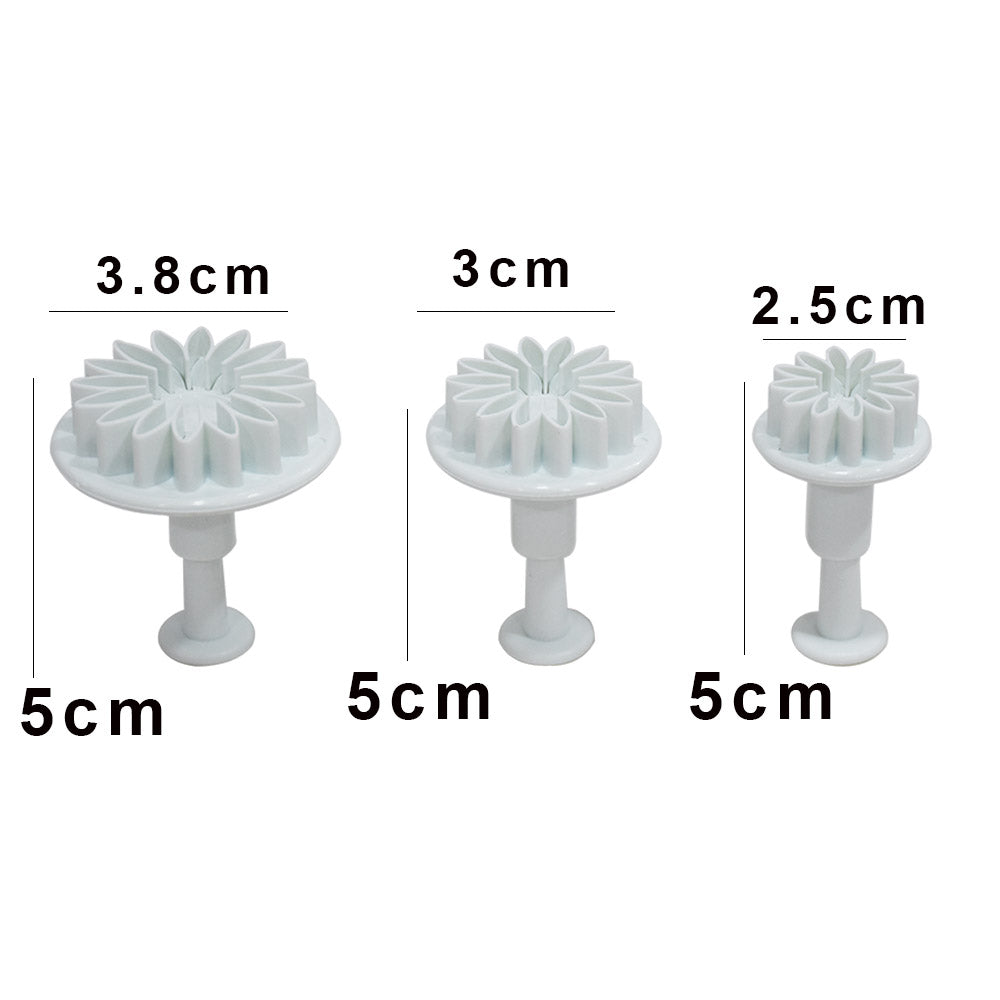 Sunflower Fondant Plunger Cutter 3Pcs Set