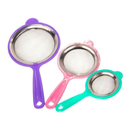 Tea Strainer Plastic & Steel 3Pcs Set