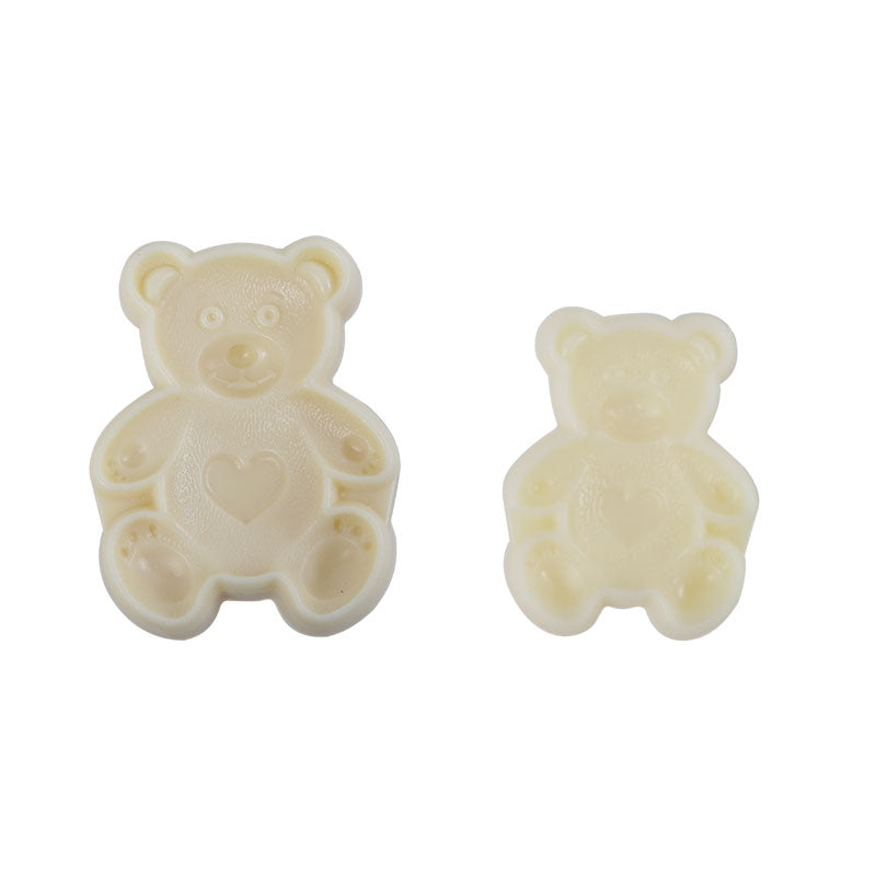 Teddy Bear Fondant & Cookie Plastic Cutter 2Pcs Set