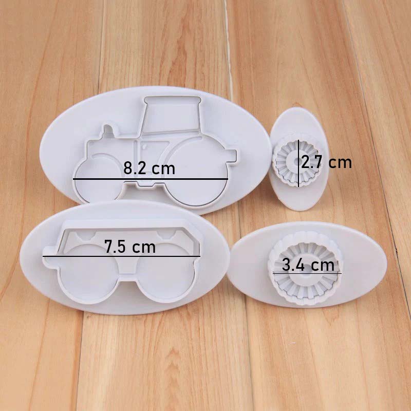 Tractor Fondant Plunger Cutter 4Pcs Set