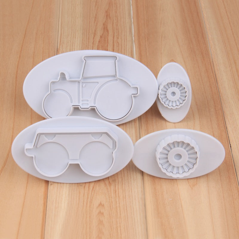 Tractor Fondant Plunger Cutter 4Pcs Set