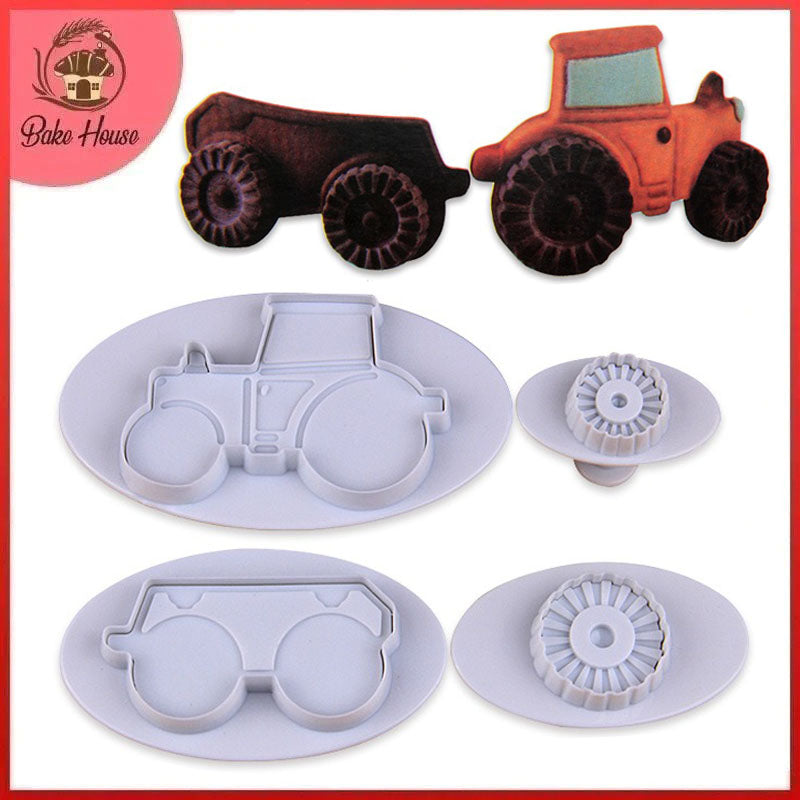 Tractor Fondant Plunger Cutter 4Pcs Set