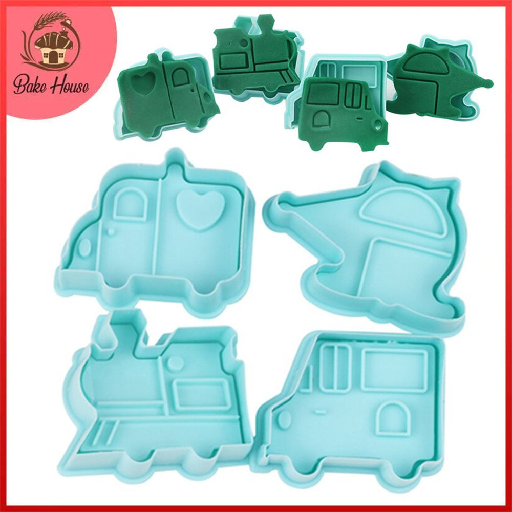 Transport Fondant & Cookie Plunger Cutter 4Pcs Set