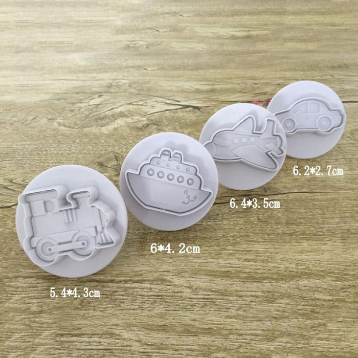Travel Transport Fondant Plunger Cutter 4Pcs Set